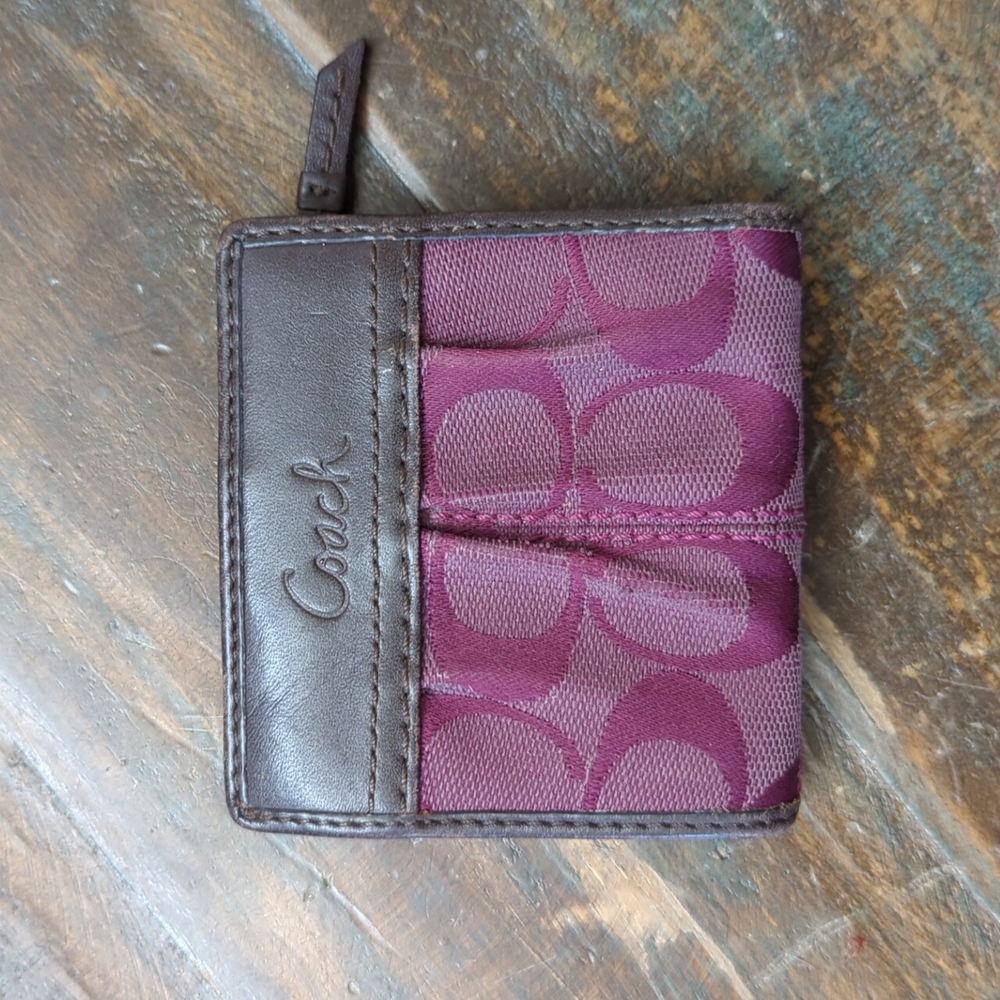 Maroon & Brown Coach Wallet